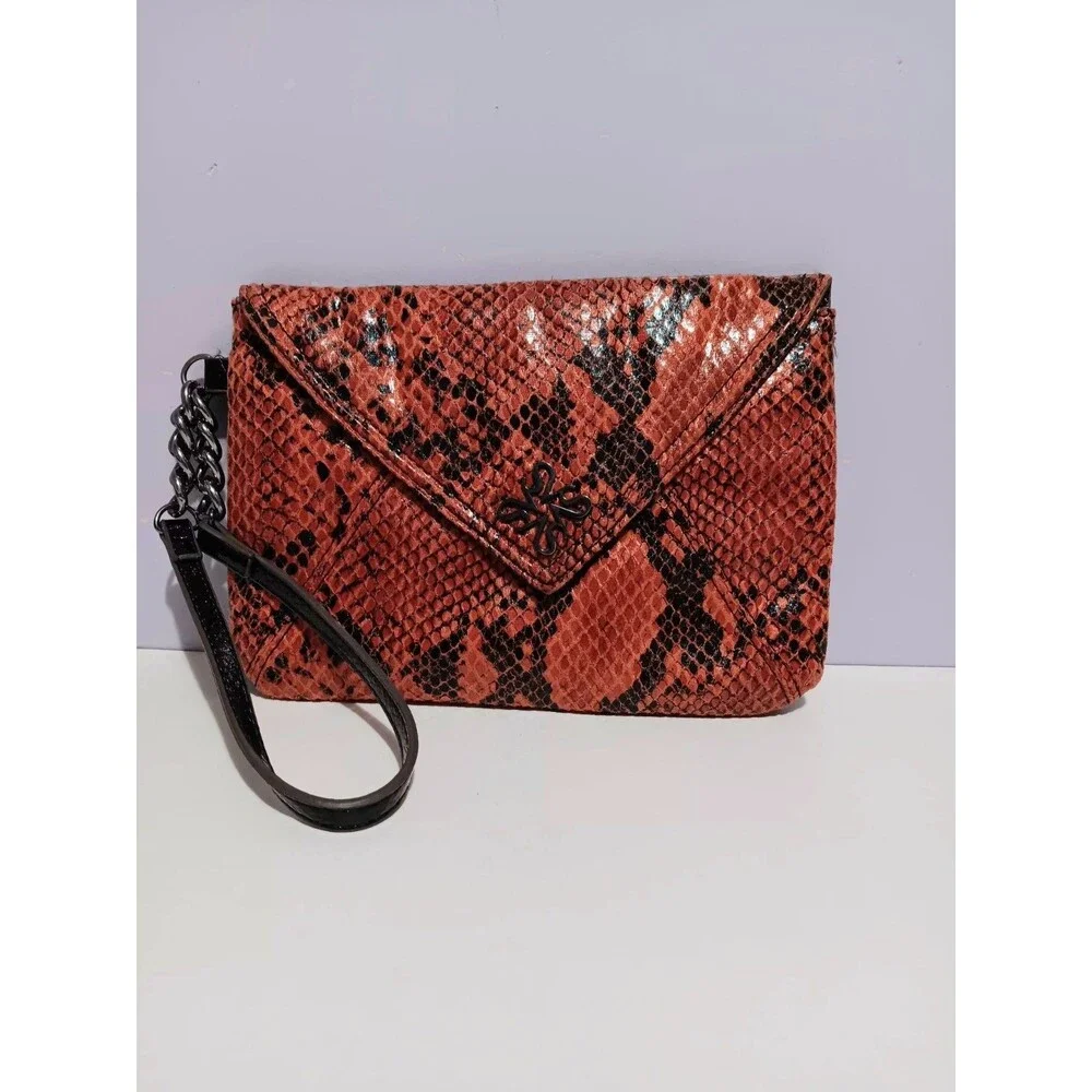 Simply Vera Faux Snakeskin Envelope Clutch Wristlet Purse 8